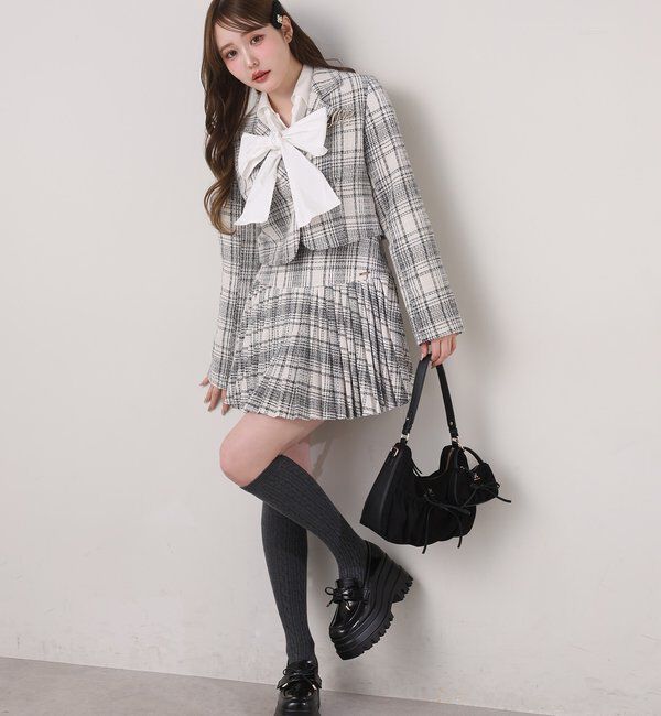  「【リボン取り外し可能】フロントギャザーボウタイシャツ」|シャツ・ブラウス|