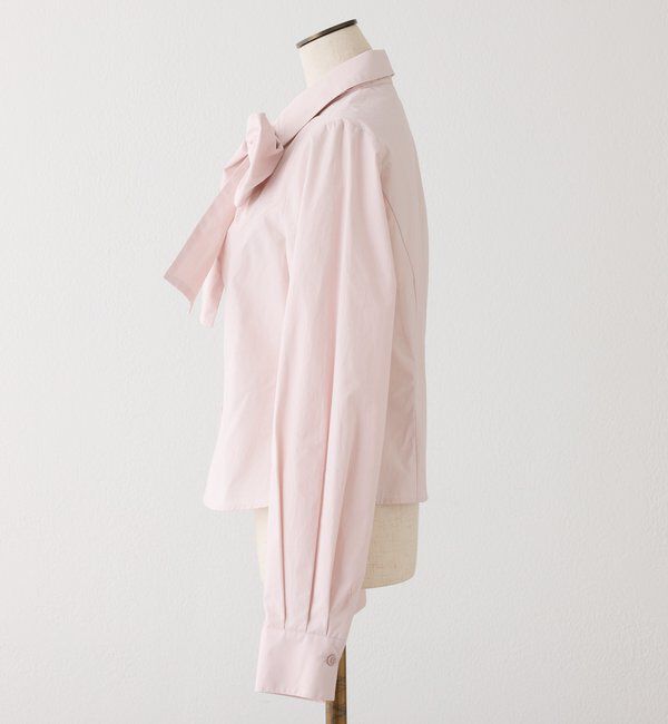  「【リボン取り外し可能】フロントギャザーボウタイシャツ」|シャツ・ブラウス|