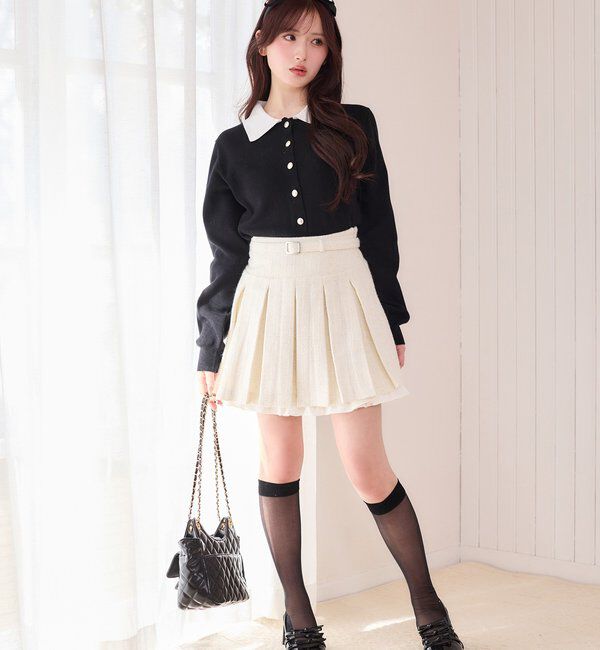  「【SMサイズ展開あり】ベルト付きレイヤードプリーツミニスカート」|その他|
