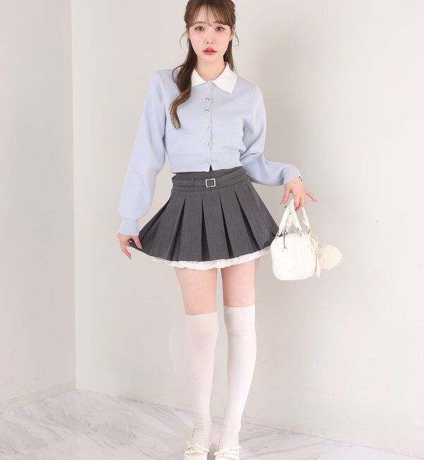  「【SMサイズ展開あり】ベルト付きレイヤードプリーツミニスカート」|その他|