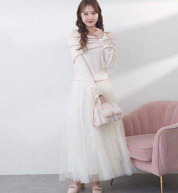  「チュールフリルロングスカート」|スカート|