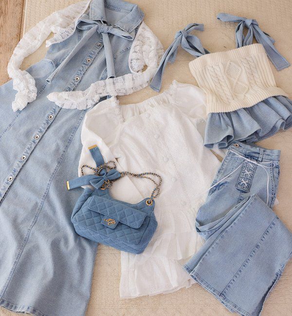  「【Denim Collection】ボレロセットサイドカットロングワンピ」|ワンピース|