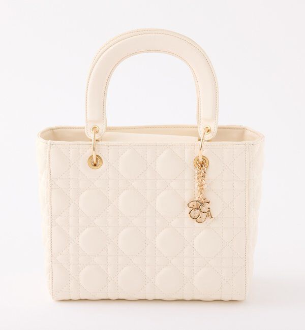  「チャーム付きキルティングミニトートバッグ」|ショルダー・メッセンジャー|アイボリー