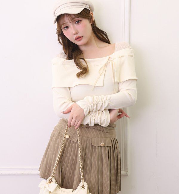  「【SMサイズ展開あり】ダブルベルト付きプリーツミニスカ－ト」|スカート|