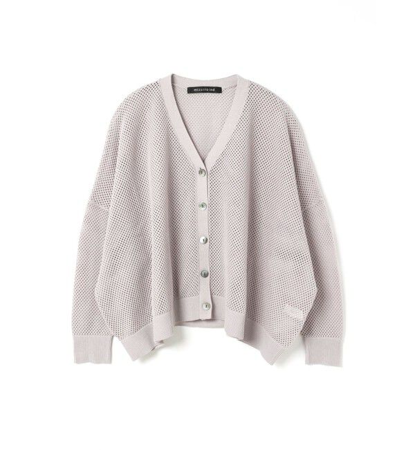 mizuiro ind「mizuiro ind シアーパターンVネックカーディガン」|カーディガン|ライトグレー
