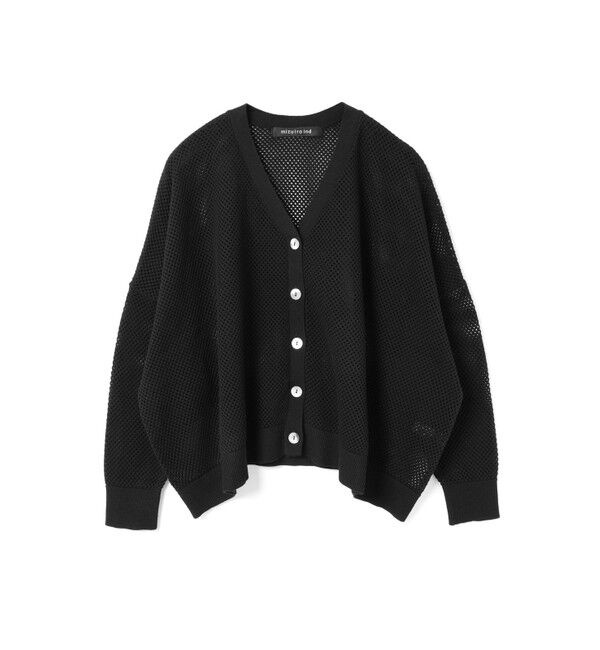 mizuiro ind「mizuiro ind シアーパターンVネックカーディガン」|カーディガン|