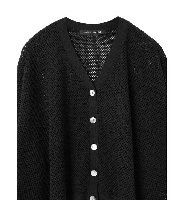 mizuiro ind「mizuiro ind シアーパターンVネックカーディガン」|カーディガン|