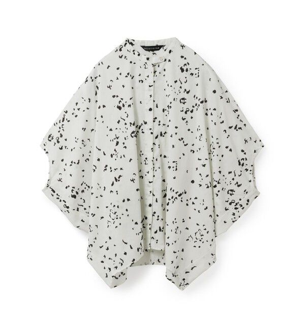 mizuiro ind「mizuiro ind プリントスタンドカラーコクーンシャツ」|シャツ・ブラウス|