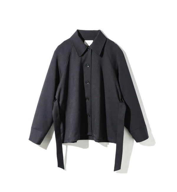 MIDIUMISOLID「MIDIUMISOLID for Ladies ステンカラーシャツジャケット」|シャツ・ブラウス|ネイビー