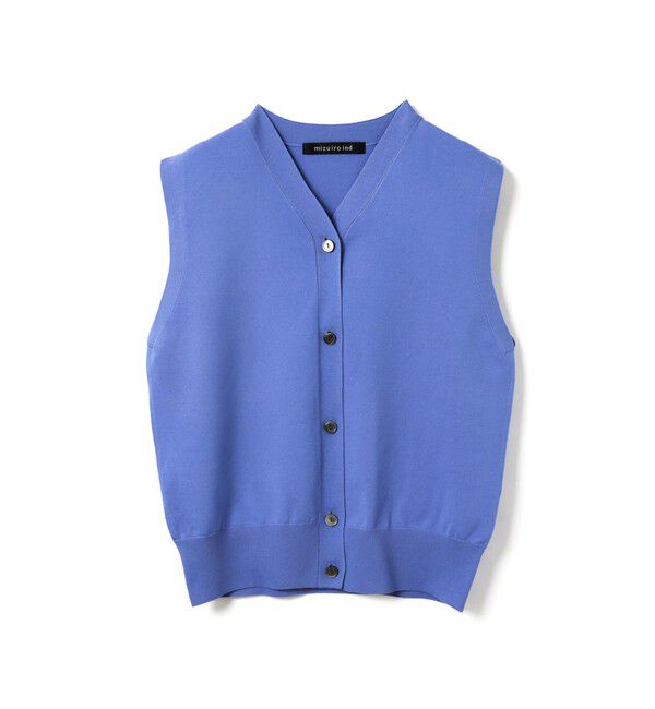 mizuiro ind「mizuiro ind Vネックベスト」|ベスト・ジレ|ライトブルー