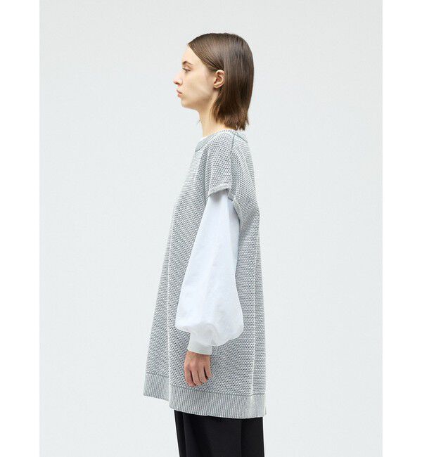 mizuiro ind「mizuiro ind ストーンウォッシュメッシュロングベスト」|ベスト・ジレ|