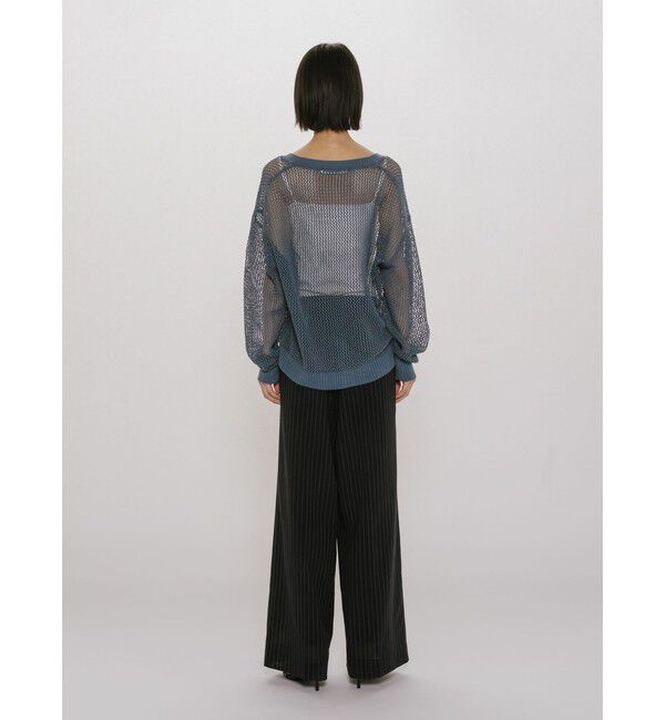 MIDIUMISOLID「MIDIUMISOLID for Ladies メッシュショートカーディガン」|カーディガン|