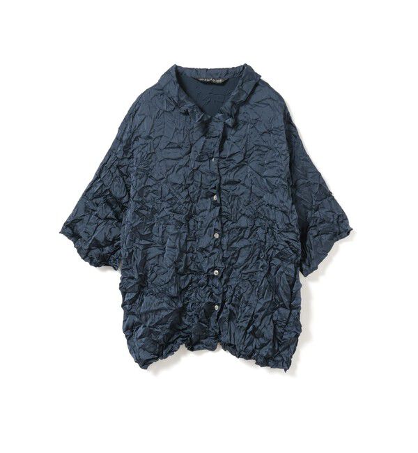 mizuiro ind「mizuiro ind ワッシャーハーフスリーブシャツ」|シャツ・ブラウス|