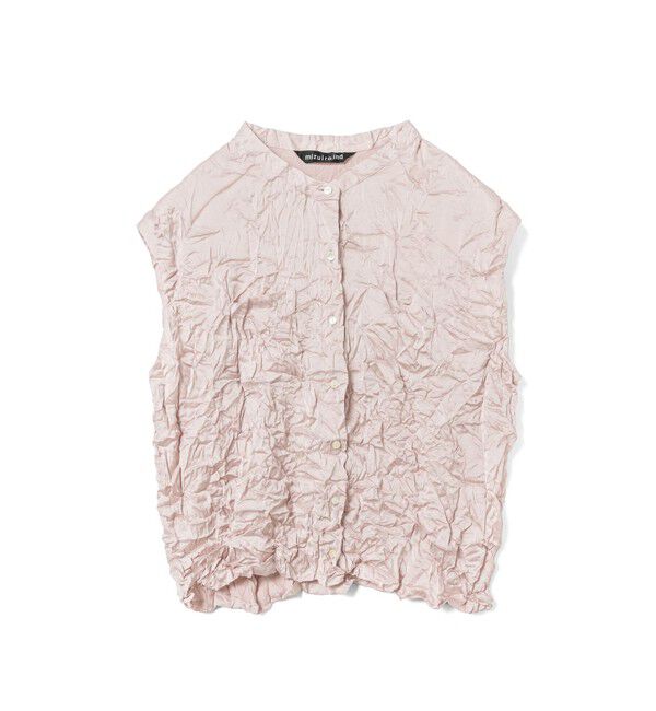 mizuiro ind「mizuiro ind ワッシャーノースリーブシャツ」|シャツ・ブラウス|ライトピンク