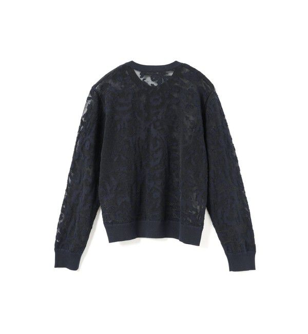 mizuiro ind「mizuiro ind メッシュ刺繍クルーカーディガン」|カーディガン|