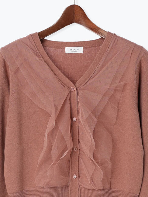Te chichi TERRASSE「チュールフリルVネックカーディガン」|カーディガン|