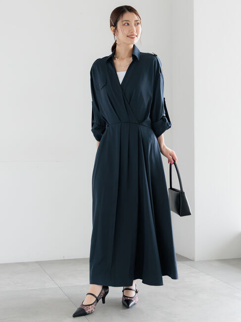 Te chichi「トレンチカシュクールワンピース《2026 spring catalog item》」|ワンピース|ネイビー