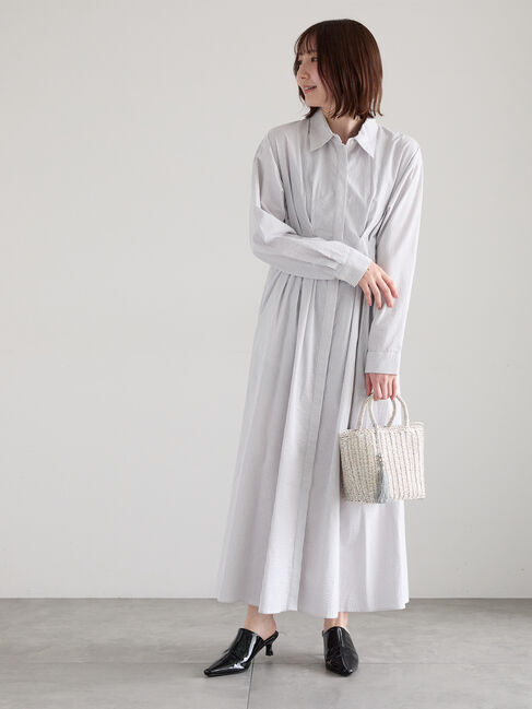 Te chichi「サッカーウエストシェイプワンピース」|ワンピース|グレー