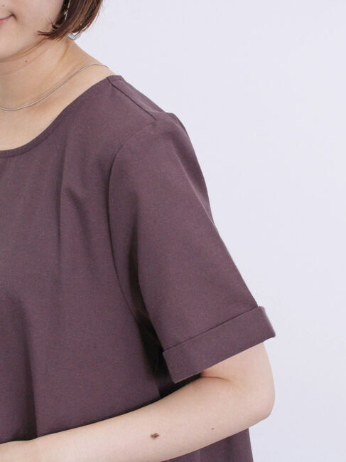 Samansa Mos2 blue「【イージーケア】リネン混マキシフレアワンピース」|ワンピース|