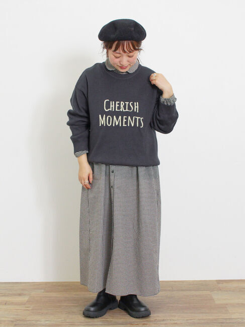 Samansa Mos2「◎レタリング配色ニット」|ニット・セーター|