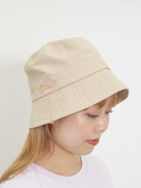 Samansa Mos2「ロゴ刺繍バケットハット」|その他|ベージュ