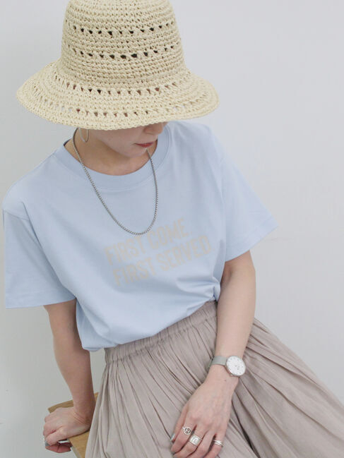 Samansa Mos2 blue「編み柄ぺーパーハット」|その他|キナリ