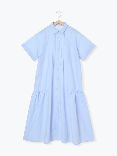 Samansa Mos2 blue「◎サイドギャザーシャツワンピース」|ワンピース|