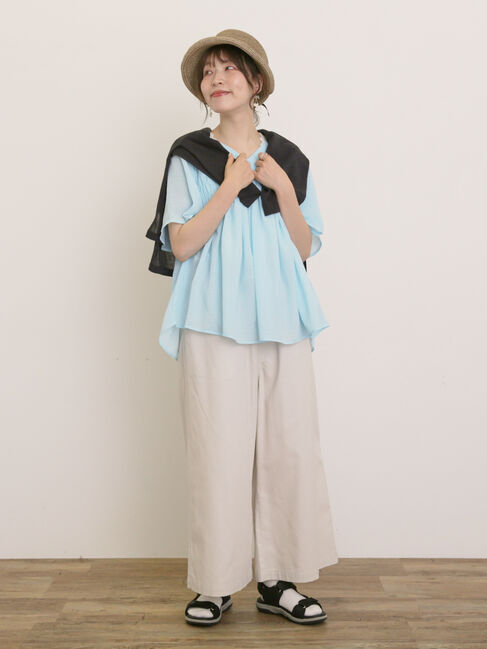 Samansa Mos2「◎2WAYシャーリングチュニック」|シャツ・ブラウス|