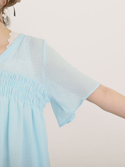 Samansa Mos2「◎2WAYシャーリングチュニック」|シャツ・ブラウス|