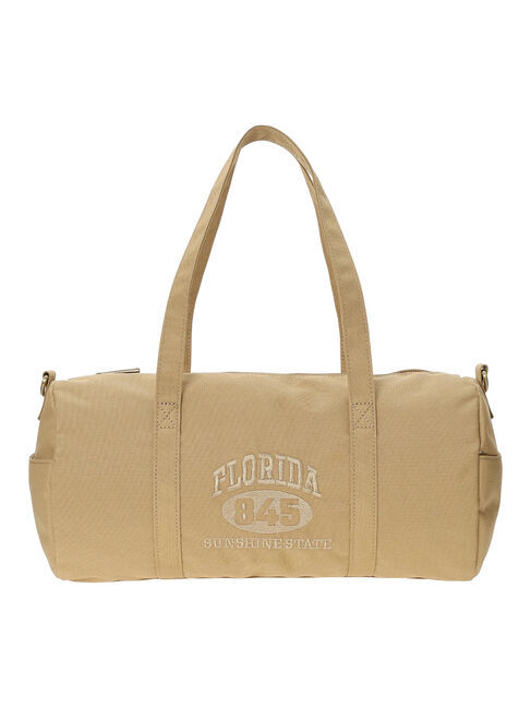 Samansa Mos2「カレッジ刺繍ボストンバッグ」|その他|ベージュ