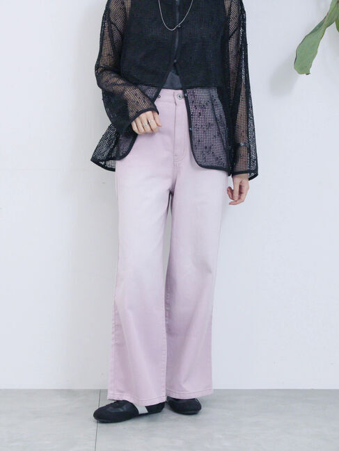 Samansa Mos2 blue「【ECO DENIM 】 ワイドストレートパンツ」|その他|