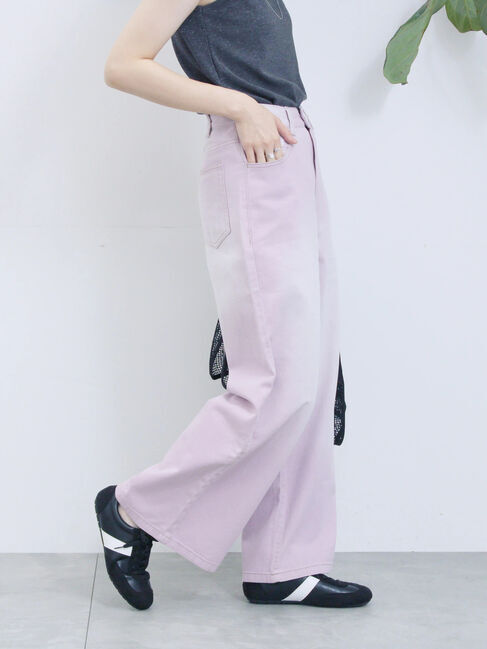 Samansa Mos2 blue「【ECO DENIM 】 ワイドストレートパンツ」|その他|