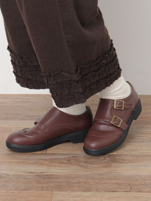 Samansa Mos2「ダブルモンクストラップシューズ」|ビジネス・ドレスシューズ|ブラウン