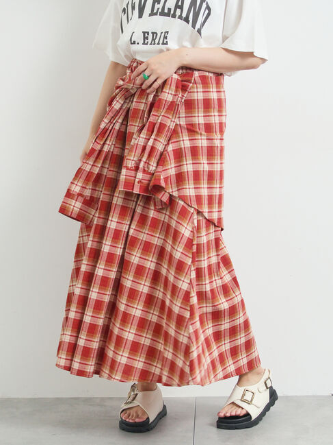 SM2「シャツ巻き風チェックスカート」|スカート|