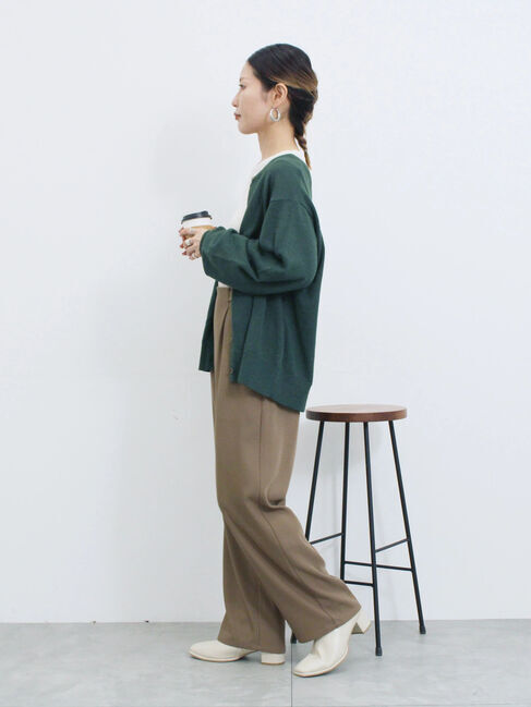 Samansa Mos2 blue「マルチスタイル前後2wayクルーネックカーディガン」|カーディガン|