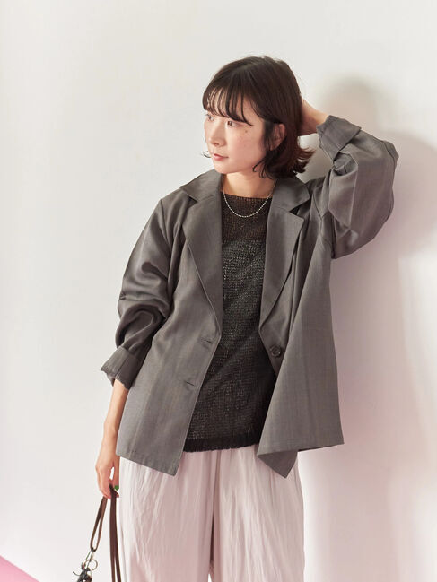 Samansa Mos2 blue「テーラードシャツジャケット」|シャツ・ブラウス|