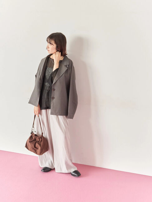 Samansa Mos2 blue「テーラードシャツジャケット」|シャツ・ブラウス|