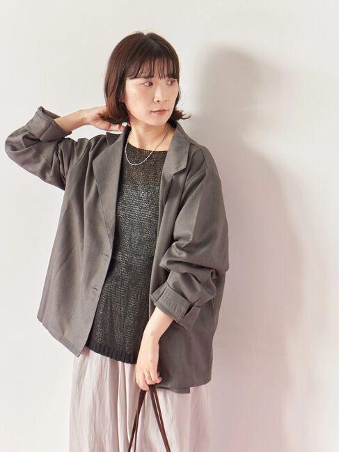 Samansa Mos2 blue「テーラードシャツジャケット」|シャツ・ブラウス|