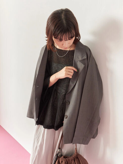 Samansa Mos2 blue「テーラードシャツジャケット」|シャツ・ブラウス|