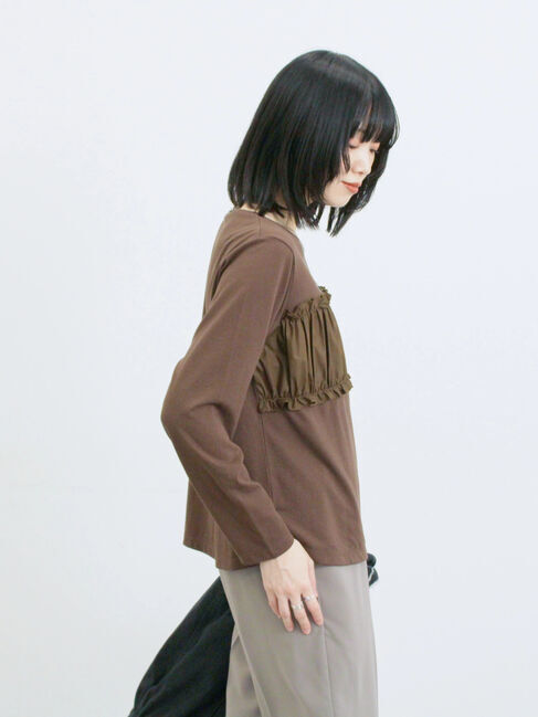 Samansa Mos2 blue「ビスチェドッキングカットソー」|Tシャツ・カットソー|