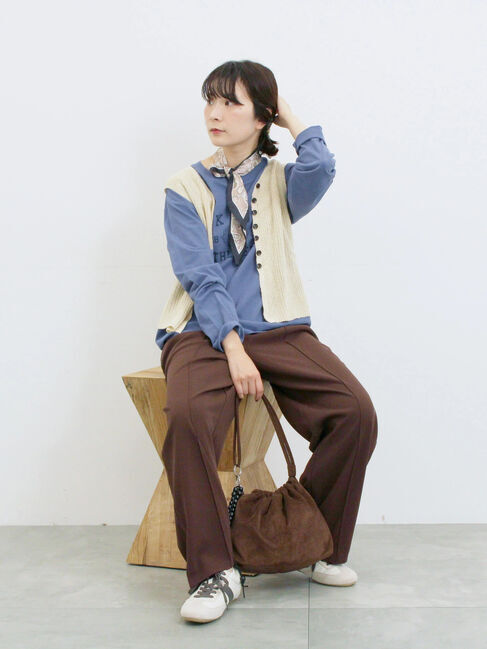 Samansa Mos2 blue「バンダナ付きニットベスト」|ニット・セーター|