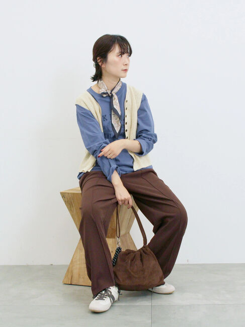 Samansa Mos2 blue「バンダナ付きニットベスト」|ニット・セーター|