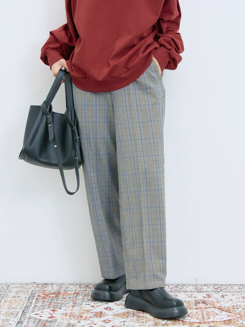 Samansa Mos2 blue「【吸湿発熱】マルチスタイルストレートパンツ」|その他|グレー