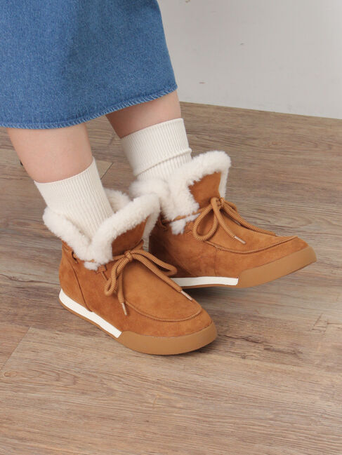 Samansa Mos2「ボアスニーカーブーツ」|ショートブーツ|キャメル