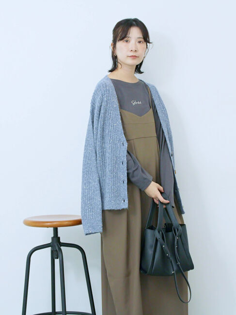 Samansa Mos2 blue「ワンポイント刺繍プルオーバー」|Tシャツ・カットソー|