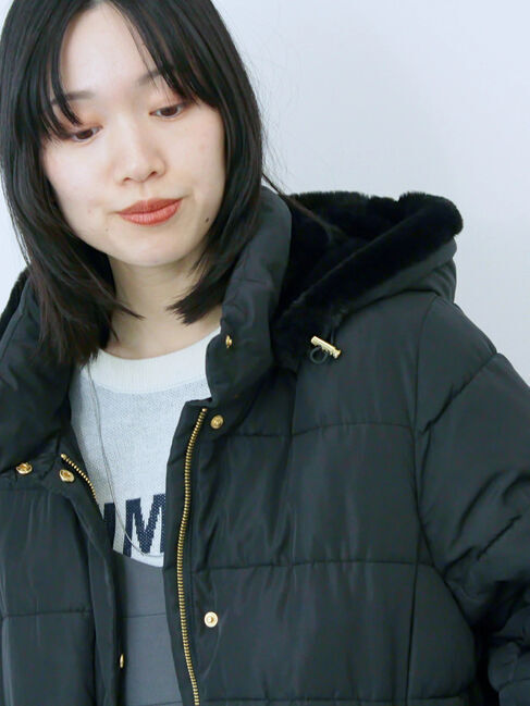 Samansa Mos2 blue「スタイルアップパデットコート」|その他|