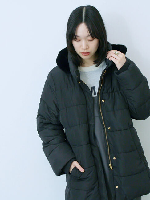 Samansa Mos2 blue「スタイルアップパデットコート」|その他|