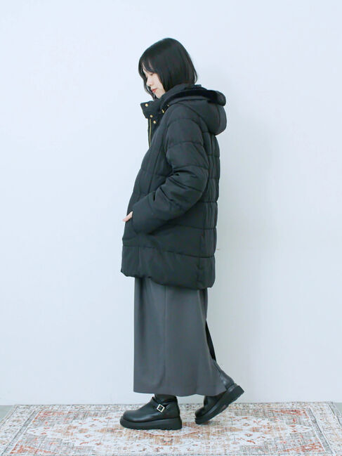 Samansa Mos2 blue「スタイルアップパデットコート」|その他|