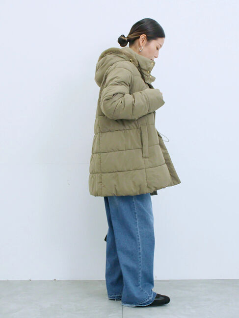 Samansa Mos2 blue「スタイルアップパデットコート」|その他|