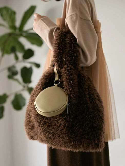 Samansa Mos2 blue「フェイクファーマルシェバッグ」|その他|ブラウン